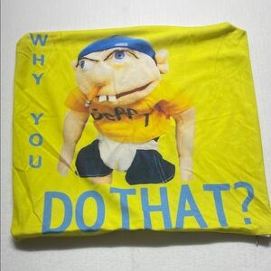 Jeffy Puppet Yellow Graphic pillow case with Character Print